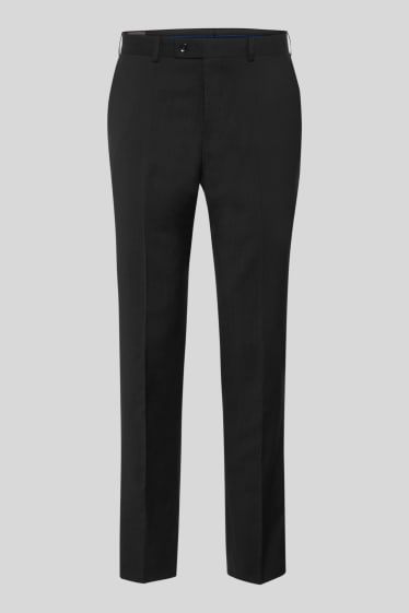 Pánské - Vlněné kalhoty - Slim Fit - černá