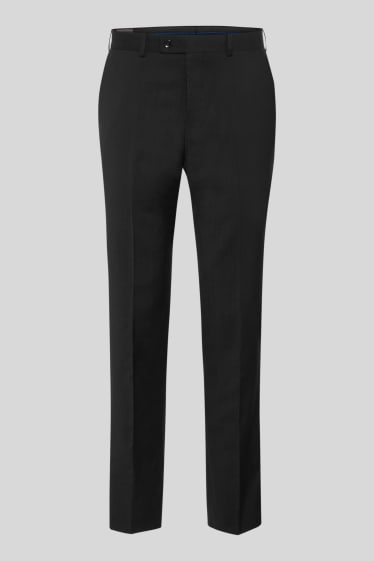 Uomo - Pantaloni coordinabili in lana - Slim Fit - nero