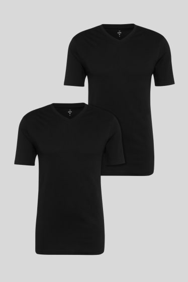 Heren - Set van 2 - T-shirt - zwart