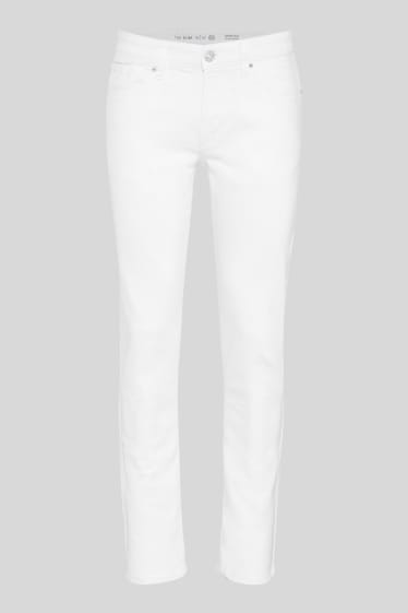 Pánské - Slim jeans - bílá
