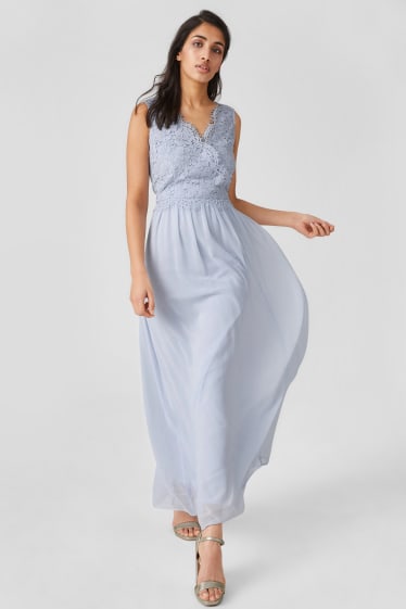 Femmes - Robe Fit & Flare - style festif - bleu clair