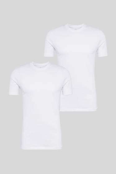 Heren - Set van 2 - T-shirt - wit / wit