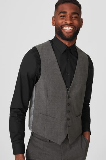 Men - Mix-and-match waistcoat - tailored fit - wool blend - gray