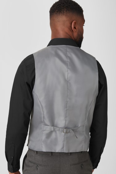 Heren - Gilet uit het combi-systeem - Tailored Fit - wolmix - grijs