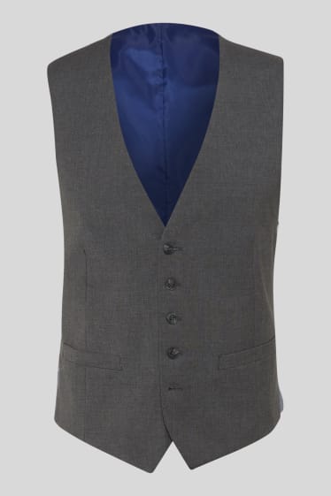 Heren - Gilet uit het combi-systeem - Tailored Fit - wolmix - grijs