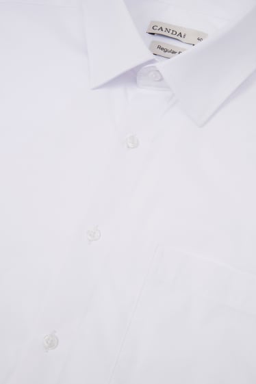 Mężczyźni - Koszula biznesowa - Regular Fit - kołnierzyk kent - dobrze się prasuje - biały