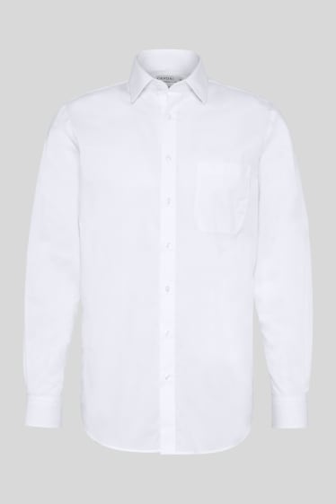 Heren - Business-overhemd - Regular Fit - Kent - gemakkelijk te strijken - wit