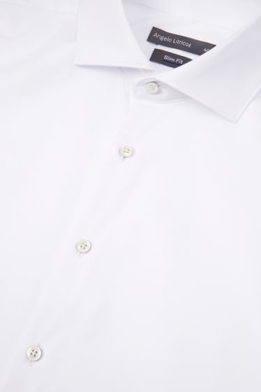 Uomo - Camicia business - slim fit - colletto alla francese - facile da stirare - bianco