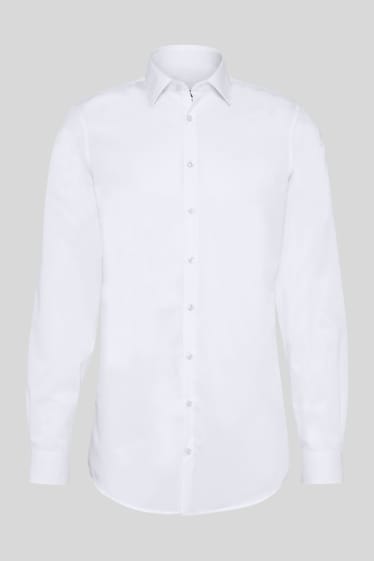 Hombre - Camisa - slim fit - cutaway - de planchado fácil - blanco