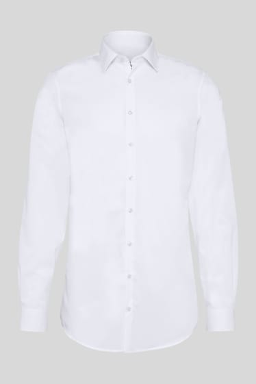 Men - Business shirt - slim fit - cutaway collar - easy-iron - white