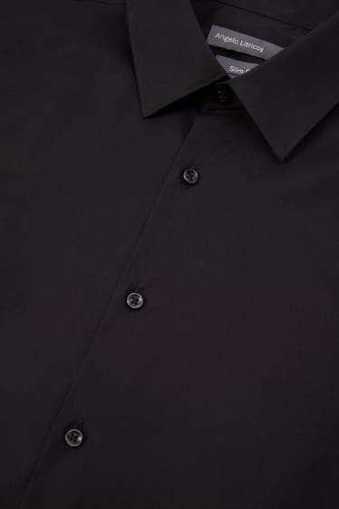Herren - Businesshemd - Slim Fit - Kent - bügelleicht - schwarz