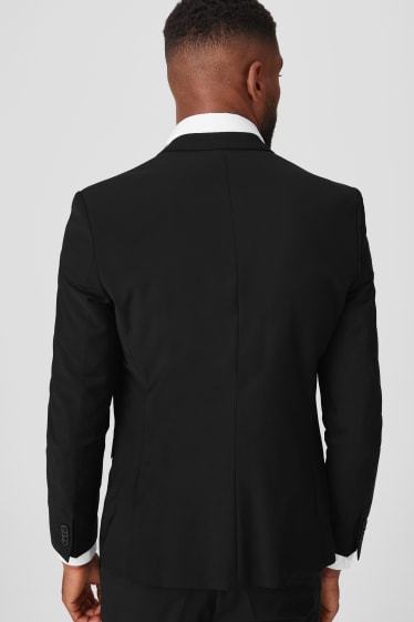 Men - Suit jacket - body fit - wool blend - black