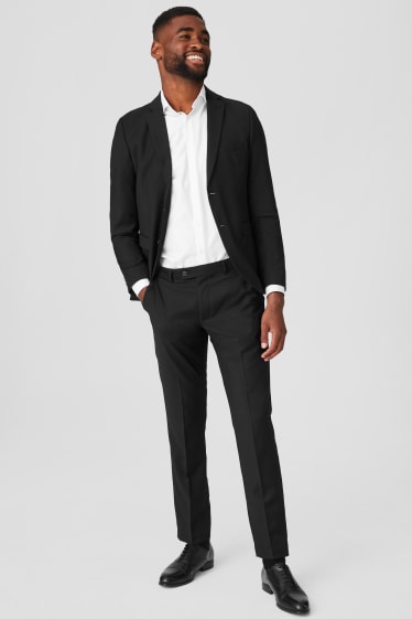 Men - Business suit - body fit - 2 piece - black