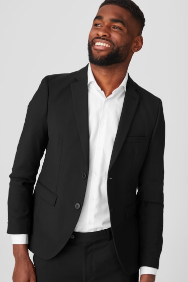 Men - Business suit - body fit - 2 piece - black