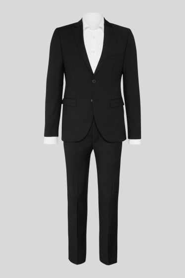 Men - Business suit - body fit - 2 piece - black