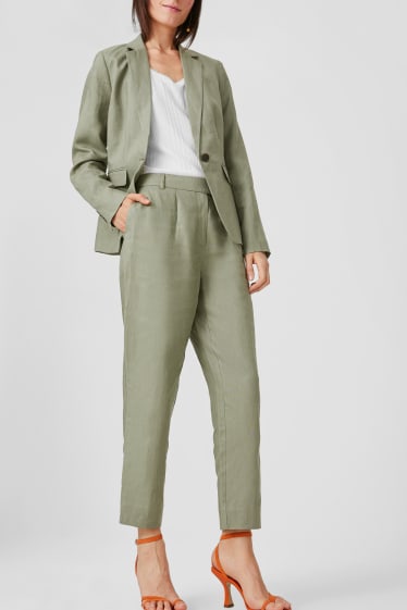 Women - Linen business trousers - green