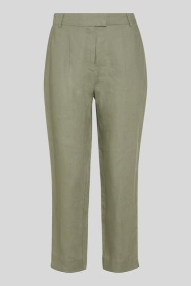 Women - Linen business trousers - green