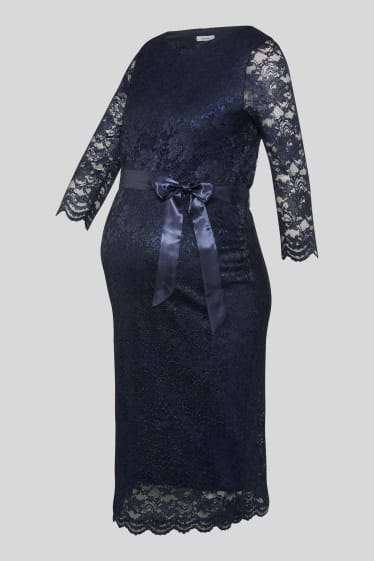 Damen - Umstands-Hochzeitskleid - dunkelblau