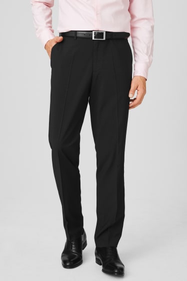 Bărbați - Pantaloni modulari - Slim Fit - dungi fine - negru