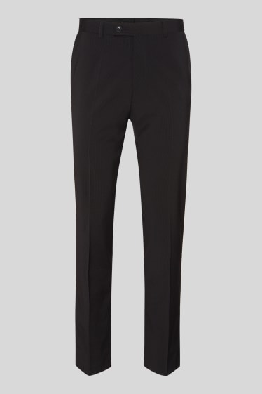 Pánské - Oblekové kalhoty - Slim Fit - úzké proužky - černá
