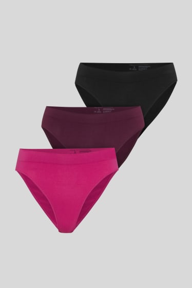 Women - Multipack of 3 - briefs - seamless - pink
