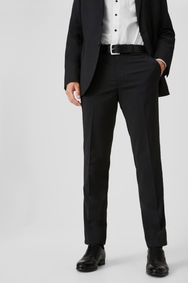 Men - Mix-and-match suit trousers - regular fit - wool blend - black