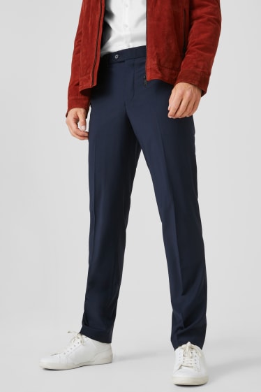 Pánské - Business kalhoty - Comfort Fit - tmavomodrá