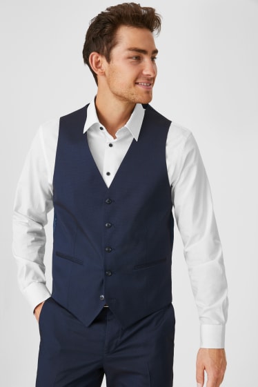 Heren - Pak - Tailored Fit - 4-delig - donkerblauw