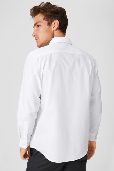 Men - Business shirt - regular fit - cutaway collar - extra short sleeves - white