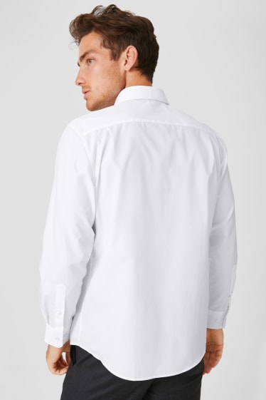 Hombre - Camisa de oficina - Regular Fit - Cutaway - Manga extracorta - blanco