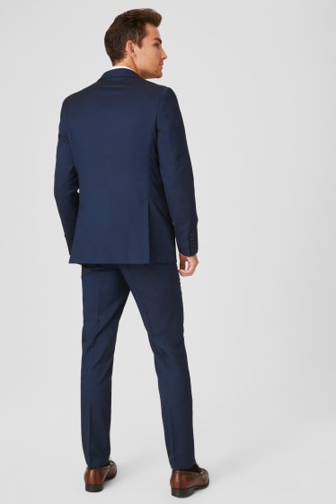 Heren - Pak - Tailored Fit - 4-delig - donkerblauw