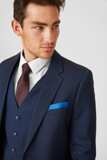 Heren - Pak - Tailored Fit - 4-delig - donkerblauw