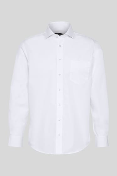 Pánské - Business košile - Regular Fit - Cutaway - extra krátké rukávy - bílá
