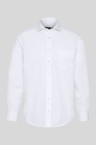 Hombre - Camisa de oficina - Regular Fit - Cutaway - Manga extracorta - blanco