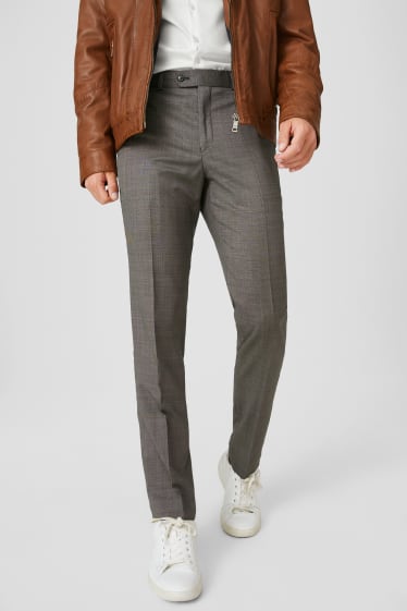 Hommes - Pantalon à coordonner - laine - tailored fit - gris