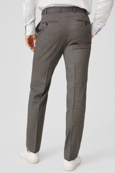 Pánské - Oblekové kalhoty - vlna - Tailored Fit - šedá