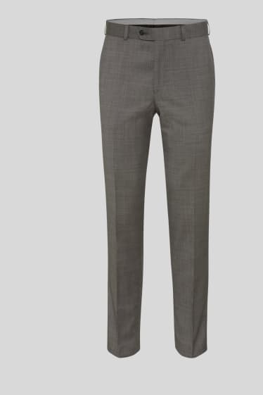 Uomo - Pantaloni coordinabili - lana - Tailored Fit - grigio