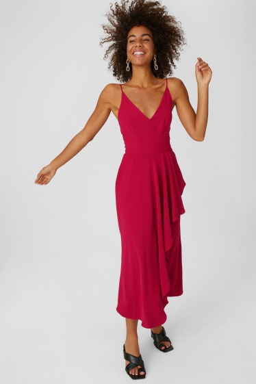 Donna - Abito Fit & Flare - da festa - fucsia