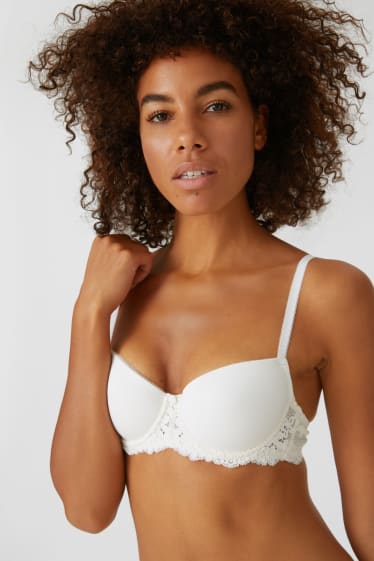 Dames - BH met beugels - DEMI - gewatteerd - crème wit