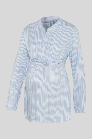 Mujer - Blusa premamá - De rayas - blanco / azul claro