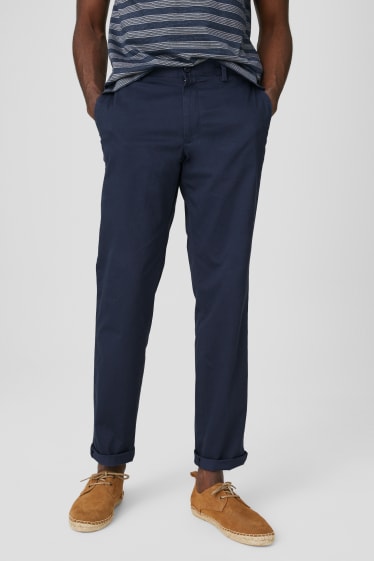 Hommes - Pantalon de bureau - regular fit - bleu foncé