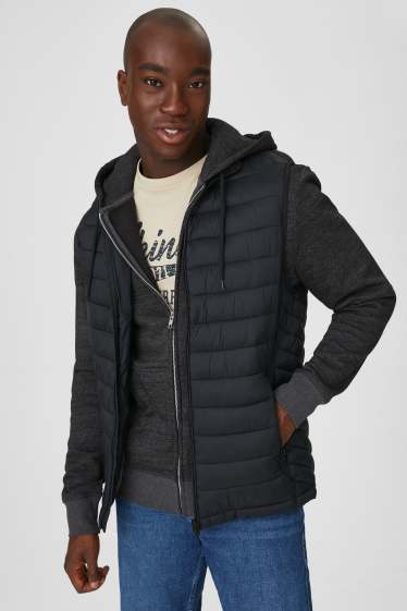 Men - Quilted gilet - black