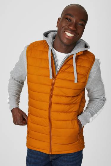 Men - Quilted gilet - orange