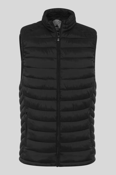 Men - Quilted gilet - black