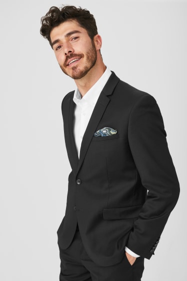 Herren - Baukasten-Wollsakko - Slim Fit - schwarz