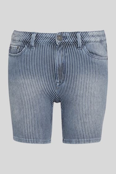 Mujer - Shorts vaqueros - de rayas - vaqueros - azul