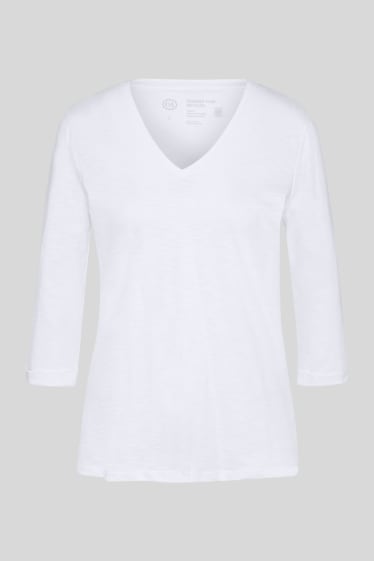 Women - Basic long sleeve T-shirt - white
