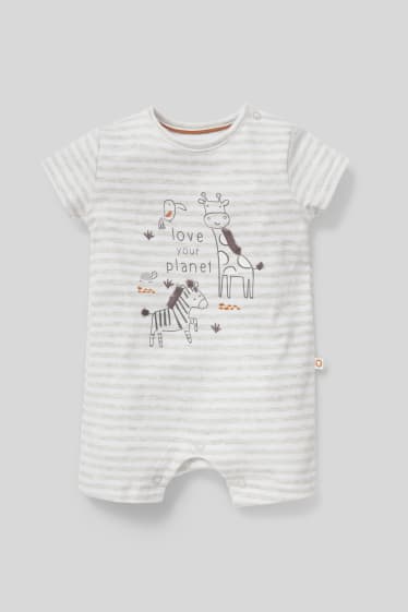 Babies - Baby sleepsuit - striped - light gray-melange