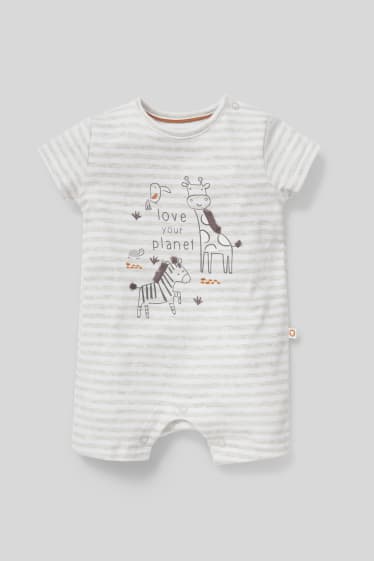 Baby's - Baby-pyjama - gestreept - licht grijs-mix