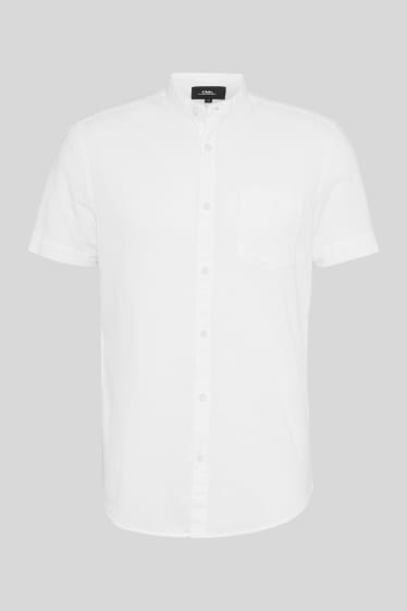 Men - CLOCKHOUSE - shirt - slim fit - band collar - white